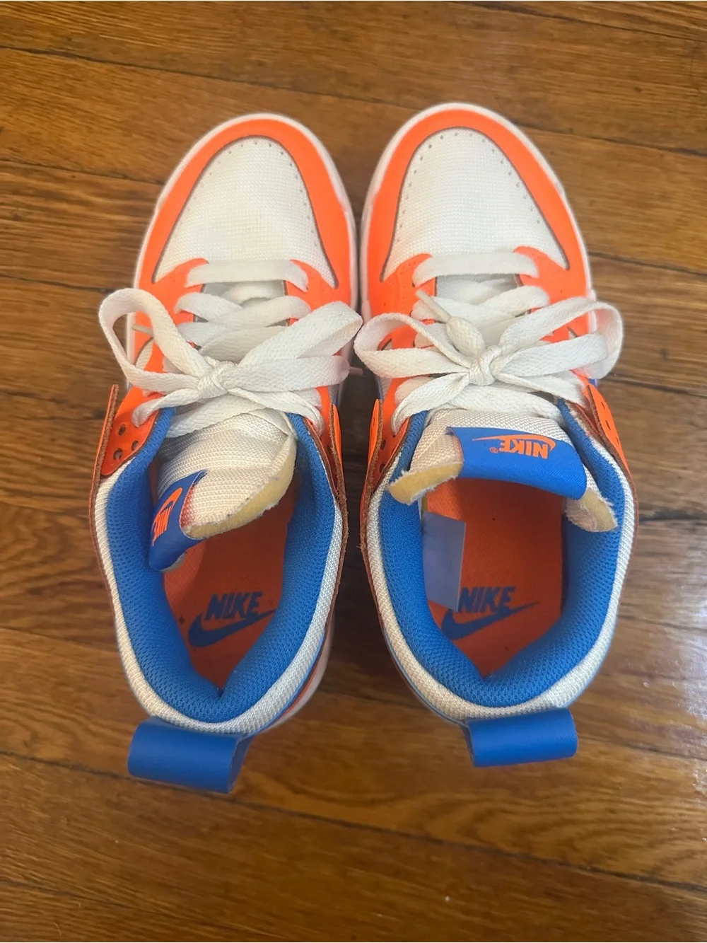 Nike Women’s Orange, White & Blue Low-Top Sneakers